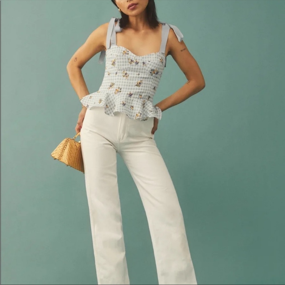Reformation Kassi Linen Tie-Top